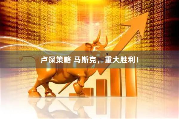 卢深策略 马斯克，重大胜利！